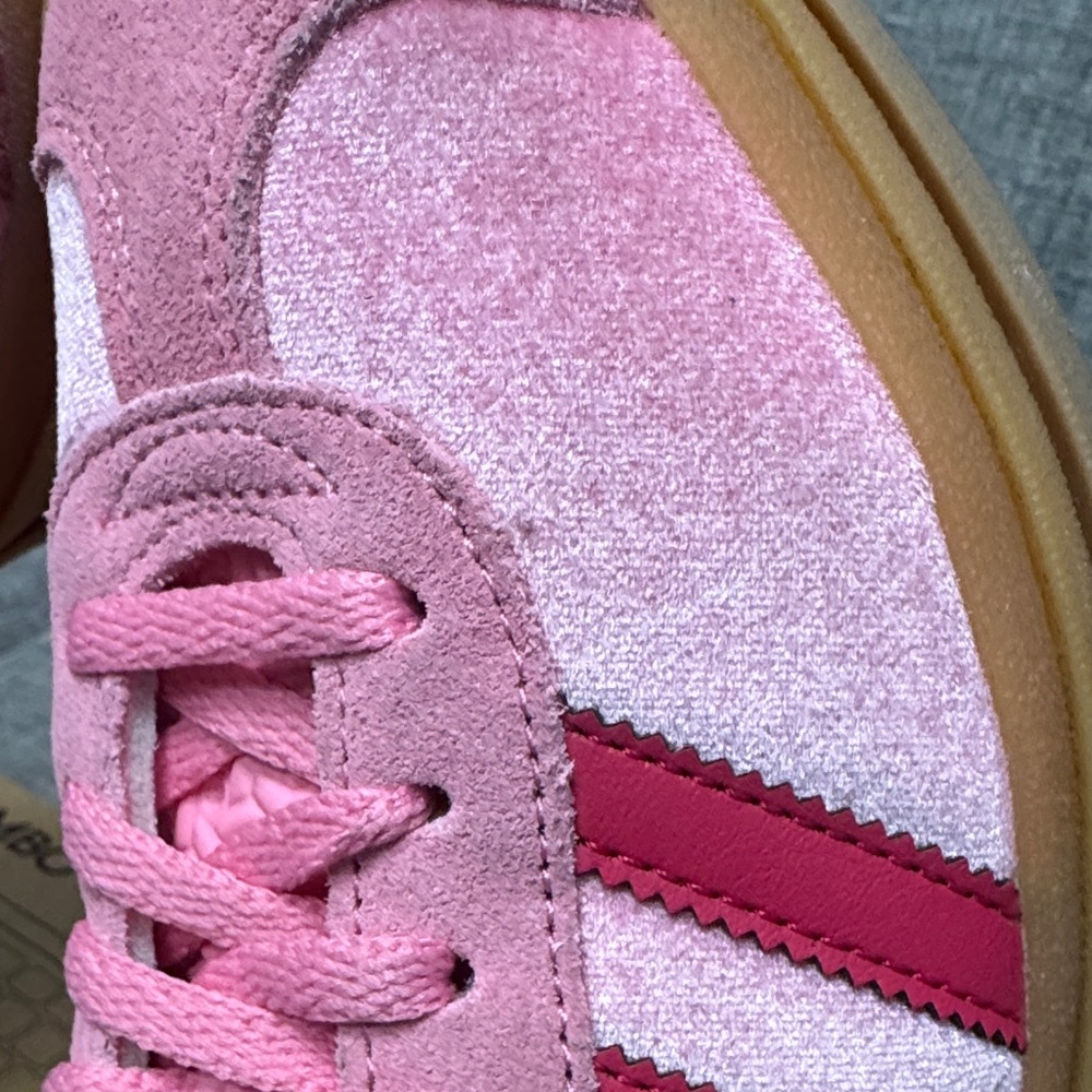 adidas Gazelle Pink Suede Low-Top Sneakers with platform Gum Sole - Picture 11 of 13